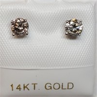 Certified 14K  Diamond(0.5ct) Earrings
