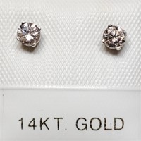 Certified 14K  Diamond(0.27ct) Earrings