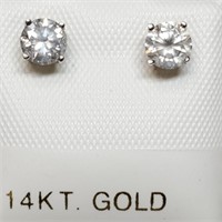 Certified 14K  Diamond(0.62ct) Earrings