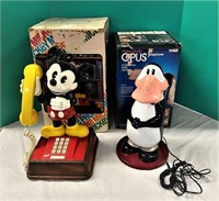 Mickey Mouse & Opus Figural Phones