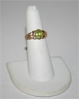 14k Gold and Green Citrine Ring