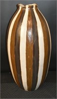 Large Brown & White Floor Vase