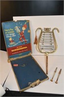 Vintage Golden Glockenspiel In Original Box