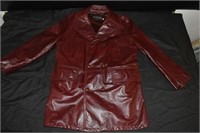 Vtg Campus Studio One Brown Red Leather Jacket