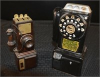 2 Vintage Phone Piggy Banks
