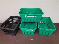 Plastic bins and baskets