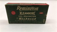 Remington 222 Rem 50gr SP 18 Rounds