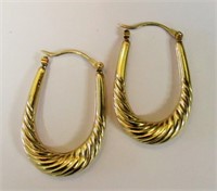 Large Elegant 9KT Gold Drop Earrings