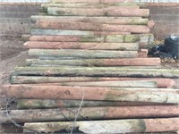 (10) Pressure Treated Wooden Fence Posts