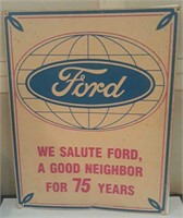 Ford Paper Sign 75Years
