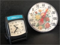 Thermometer and travel clock