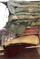 Large group of blankets, Afghan, soft goods