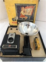 Brownie Hawkeye vintage camera with original box