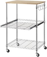 Finnhomy 3-Tier Wire Rolling Kitchen Cart