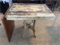 Painted Antique Lamp Table, 30x22x30, Needs Repair