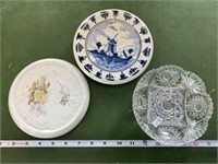 Delft Hand Painted Decorative Plate, Porcelain