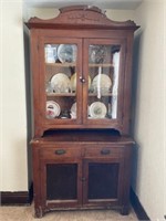 2 Piece Step Back Spoon Carved China Cabinet