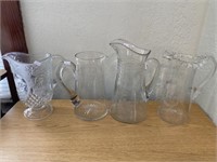 Water Pitchers Pressed Glass And Etched Glass 1