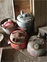 Fuel Cans And Galvanized Bucket