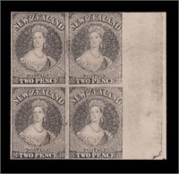 New Zealand Stamps Proof on Card Block of 4 Queen