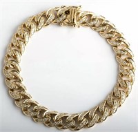 14 Kt 10.5 MM Miami Cuban Link Diamond Bracelet