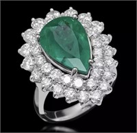 AIGL $22,820 8.87 CT Emerald Diamond Ring