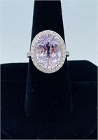 14K Gold 16.21ct Kunzite 1.02ct Diamond Ring