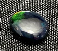 Certified 3.70 Cts Natural Oval Black Opal