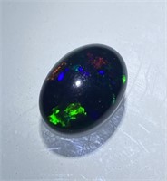 Certified 3.20 Cts Natural Black Opal