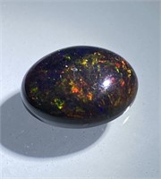 Certified 4.10 cts Natural Black Opal
