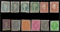 CSA Stamps 6 Mint No Gum, 1 Used & 5 Dietz Altered