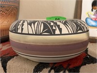 HANDMADE NATIVE AMERICAN BOWL BY (SEE PIC)