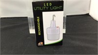 LED utility light rechargeable with a hook