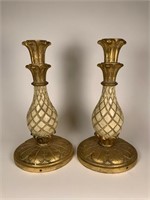 Pair of Italian decorative carved wood stands