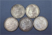 (5) S-Mint Morgan Silver Dollars