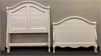 White twin bed  - head and foot board