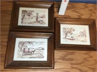 Lot of Vintage Carey Cloud Framed Signed Prints?