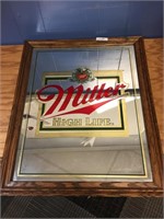 Miller High Life Beer Vintage Framed Mirror