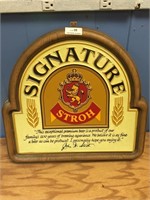 Signature Stroh's Beer Vintage Sign