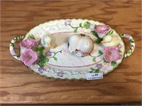 Vintage Easter Themed Platter with S&P Etc.