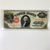 1917-D Red Seal $1 Bill NEARLY UNCIRCULATED