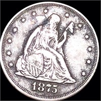 1875-CC Seated Twenty Cent Piece LIGHTLY CIRC