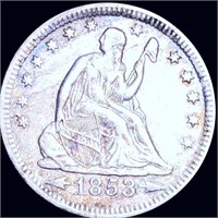 1858-O Seated Liberty Quarter CLOSELY UNC