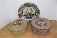 3 Vintage Tins England, Guildcraft & Basketweave