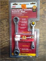 ACE 2-pc Quadbox Ratcheting Wrench Set Metric