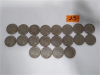 20 Mixed dates Buffalo nickels