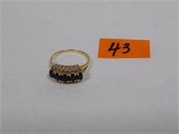 14 kt Gold Diamond Sapphire ring sz 7