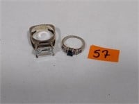 2-Sterling silver CZ stone rings