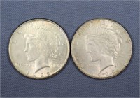 (2) S-Mint Peace Silver Dollars