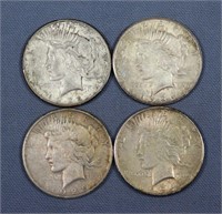 (4) S-Mint Peace Silver Dollars
